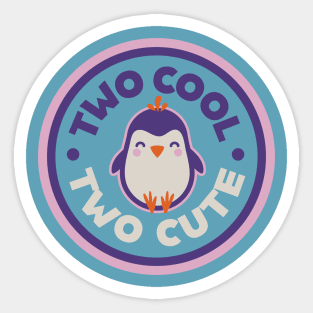 Two Cool Two Cute Penguin Party 2 Year Old Birthday Theme Sticker